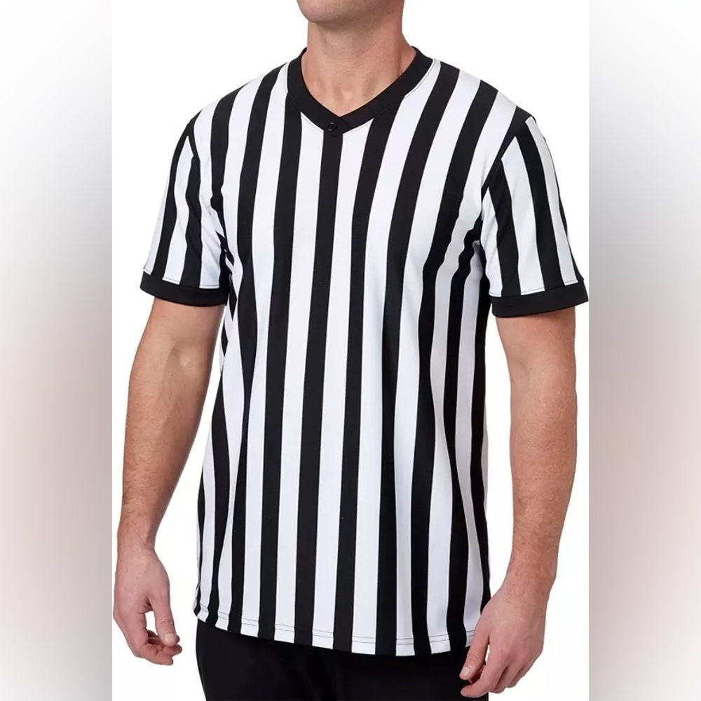 NWT Dick’s Sporting Good Referee Striped Mens Jersey S